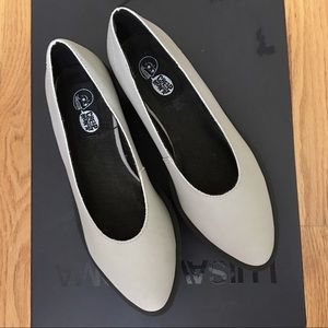 Cheap Monday leather gray high platform flats